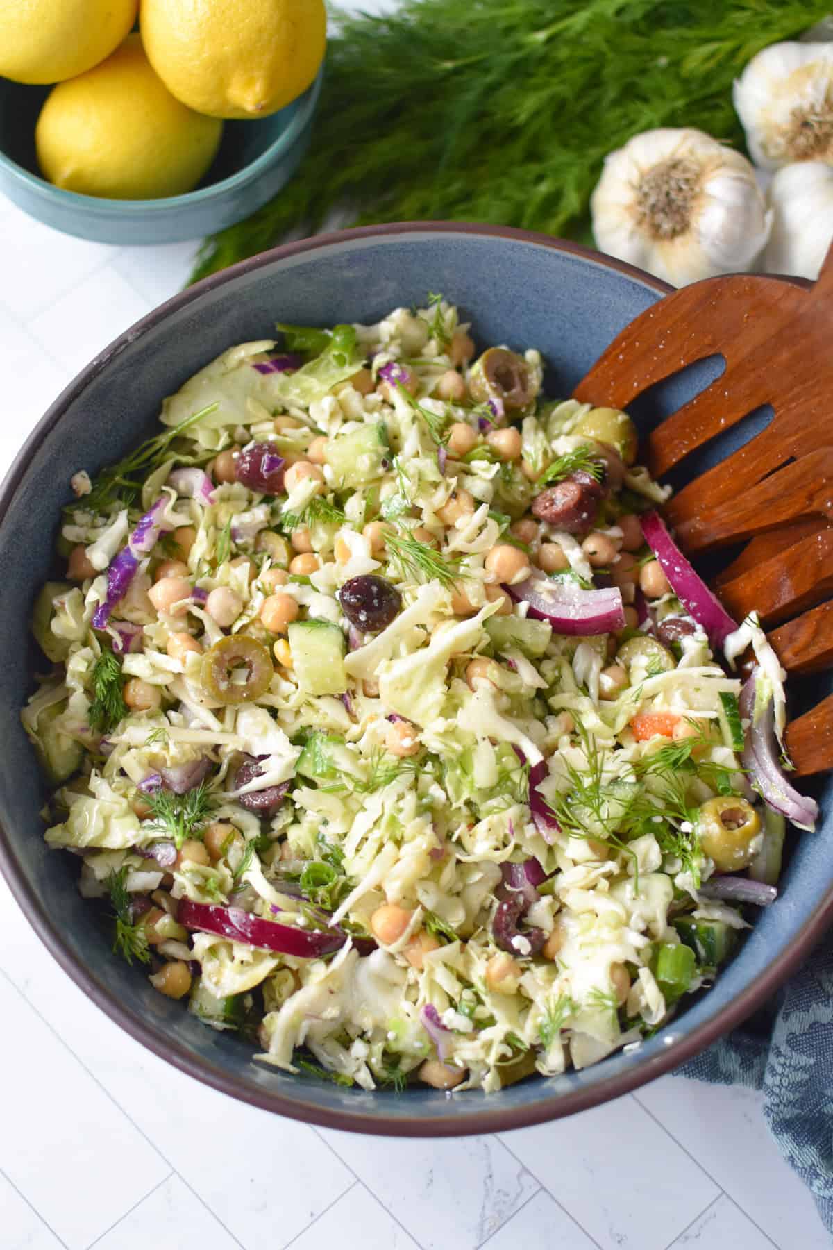Mediterranean Cabbage Salad with Feta 
