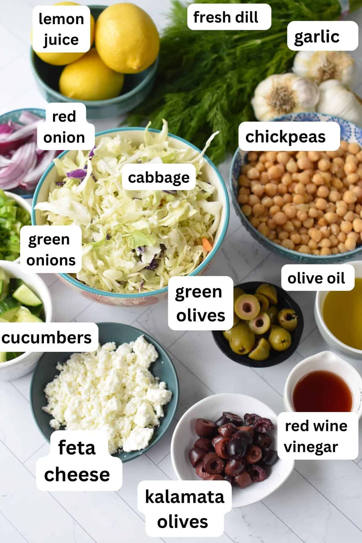 Greek Cabbage Salad recipe ingredients 