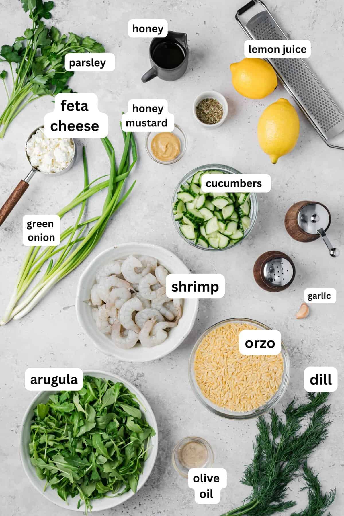Shrimp Orzo Salad recipe ingredients