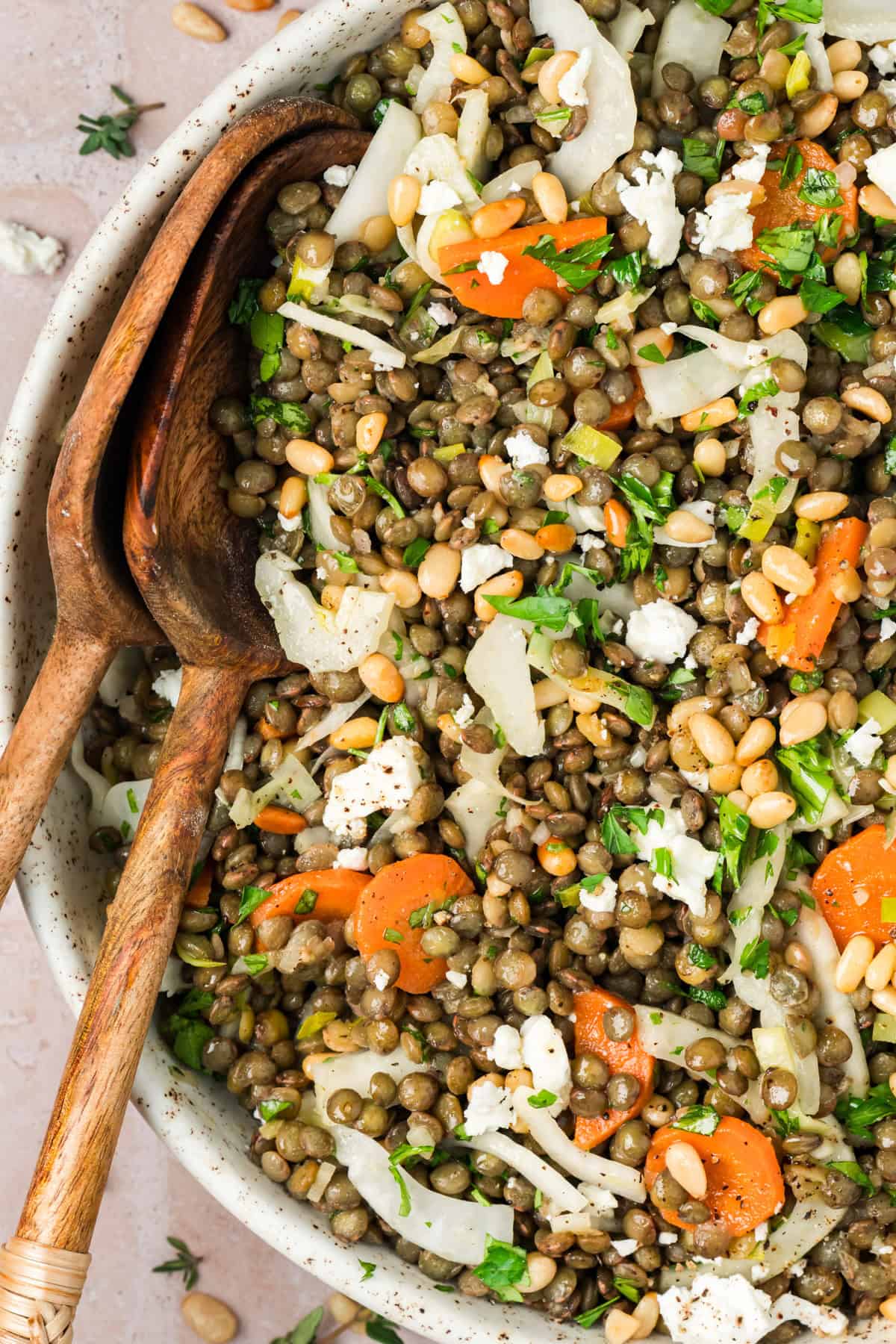 Mediterranean French Lentil Salad with Feta