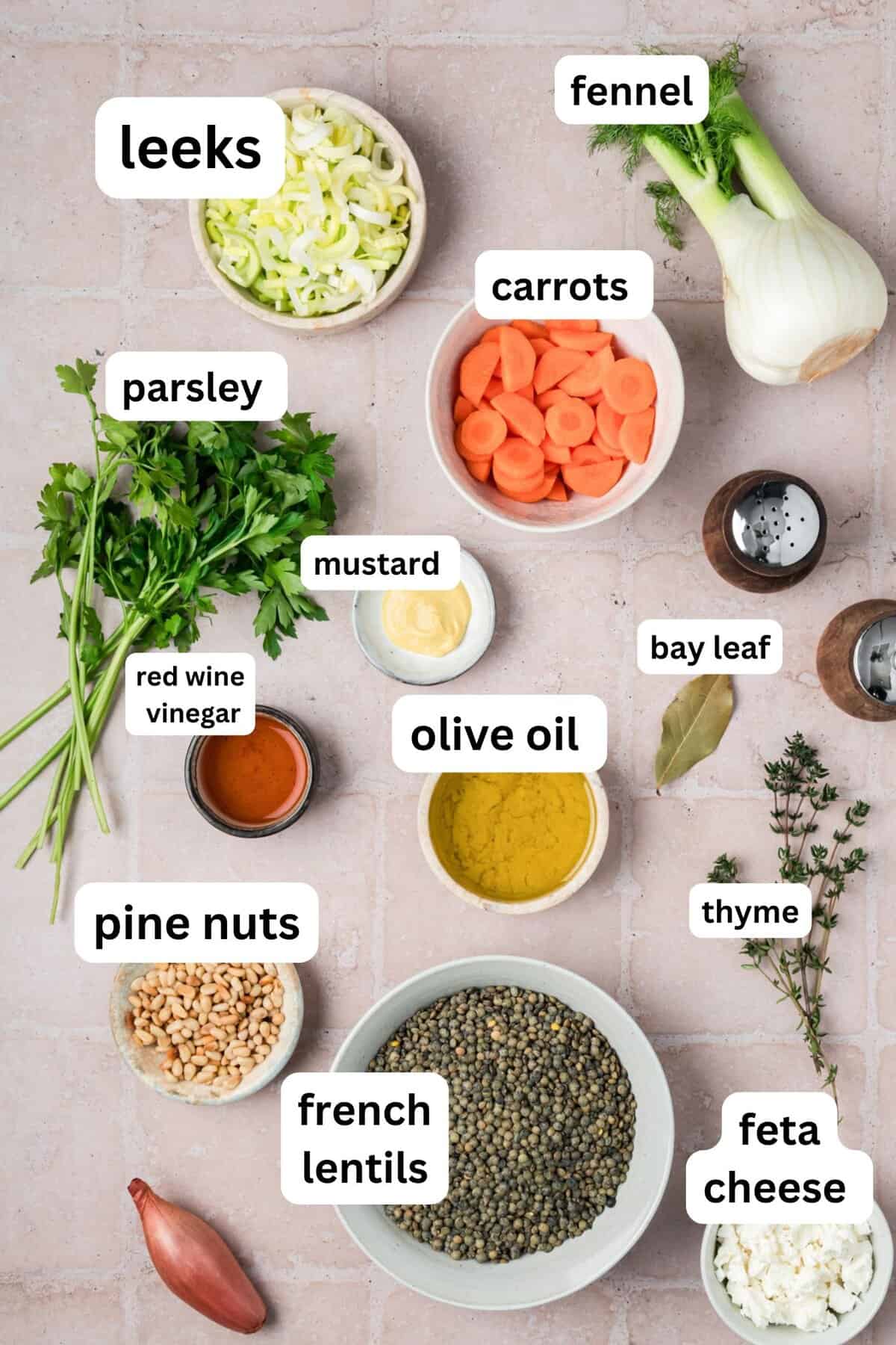 Easy French Lentil Salad with leeks