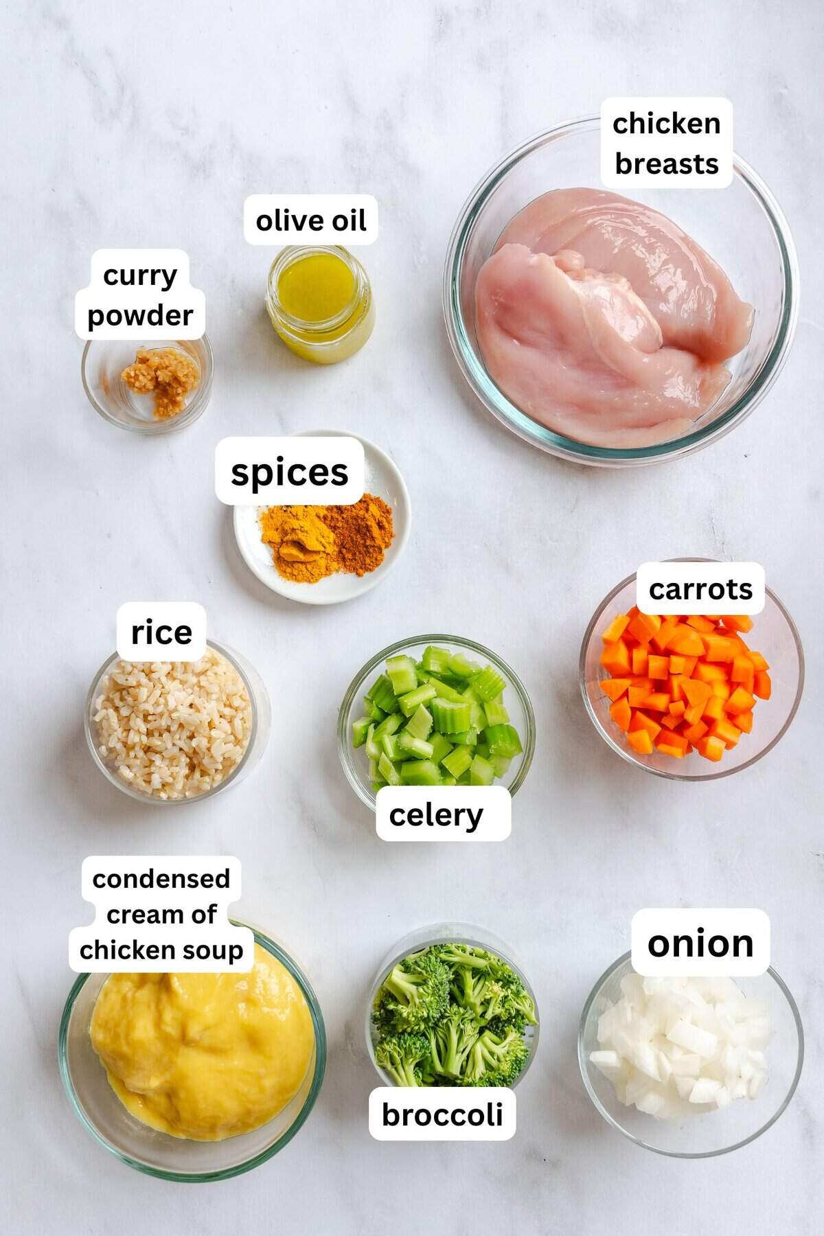 Curried Chicken and Rice Casserole recipe ingredients