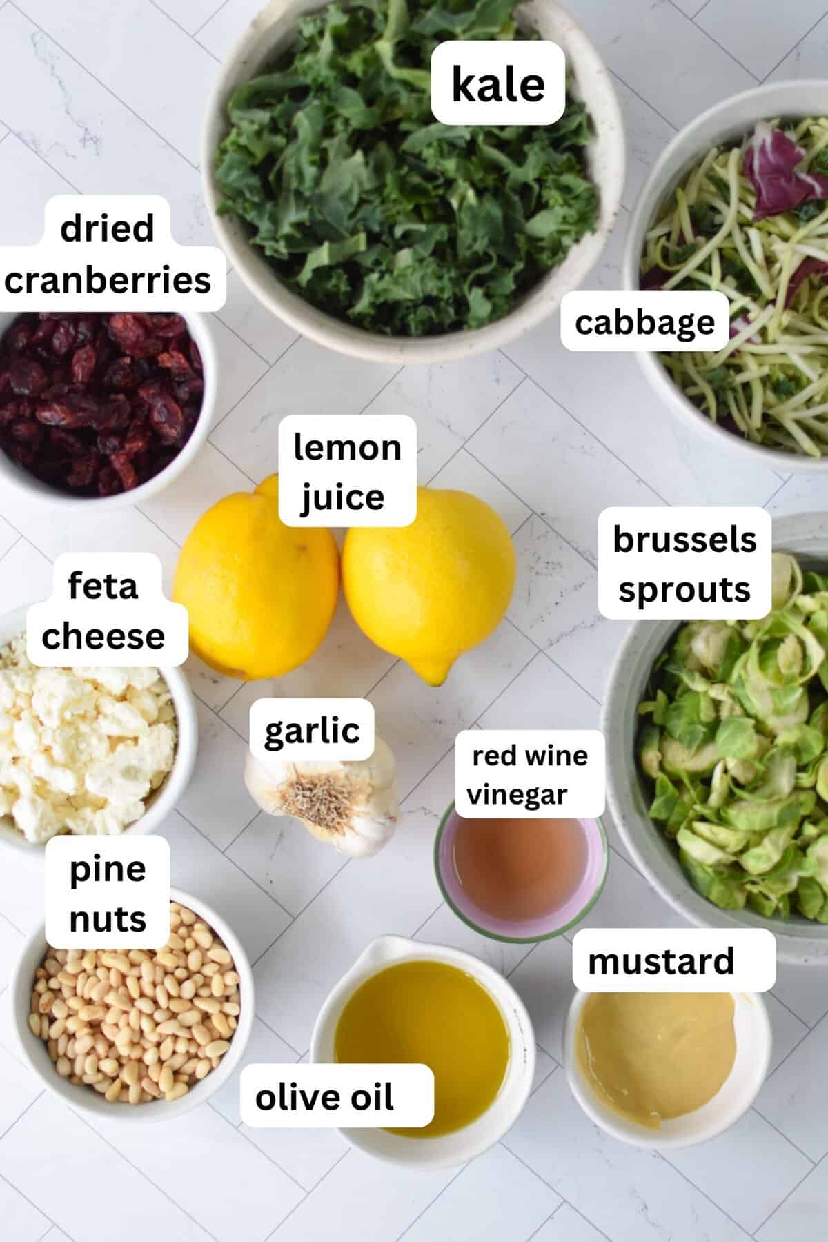 Kale Salad with Brussels Sprouts