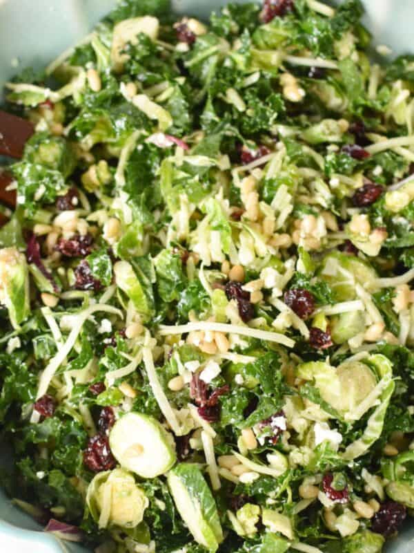 Easy Kale Brussels Sprout Salad