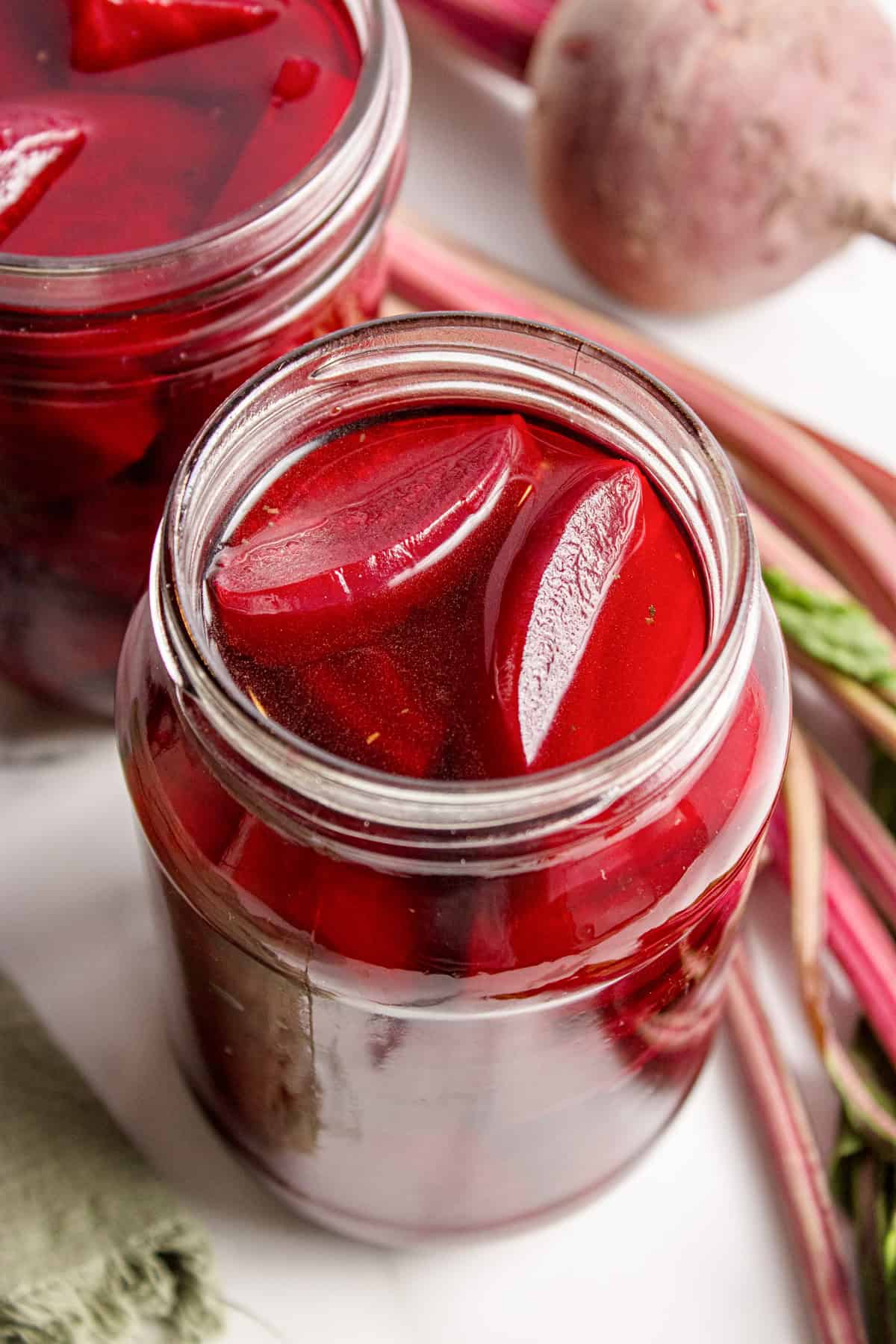 Simple Pickled Beets in jars
