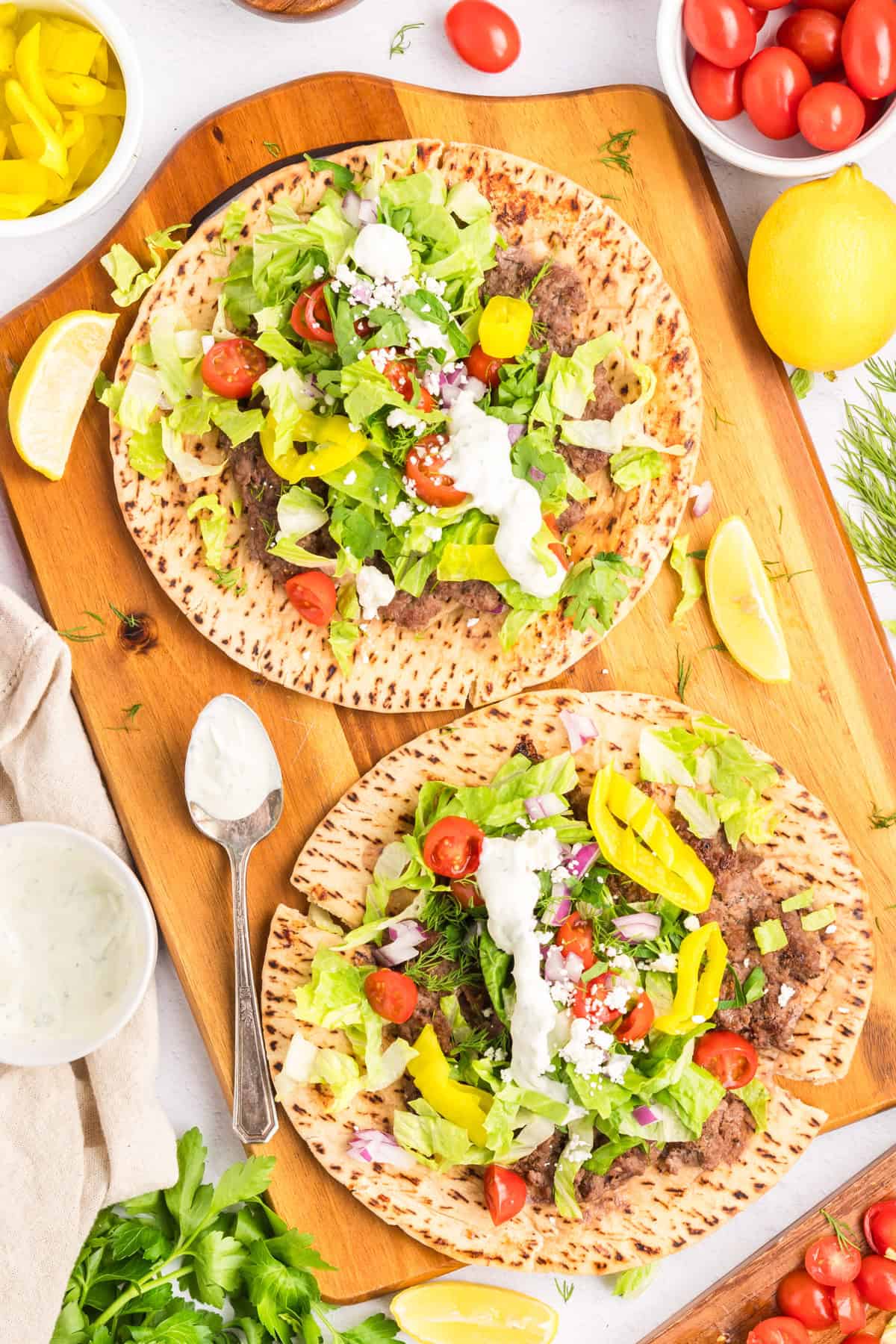 Simple Gyro Smashed Burger Tacos