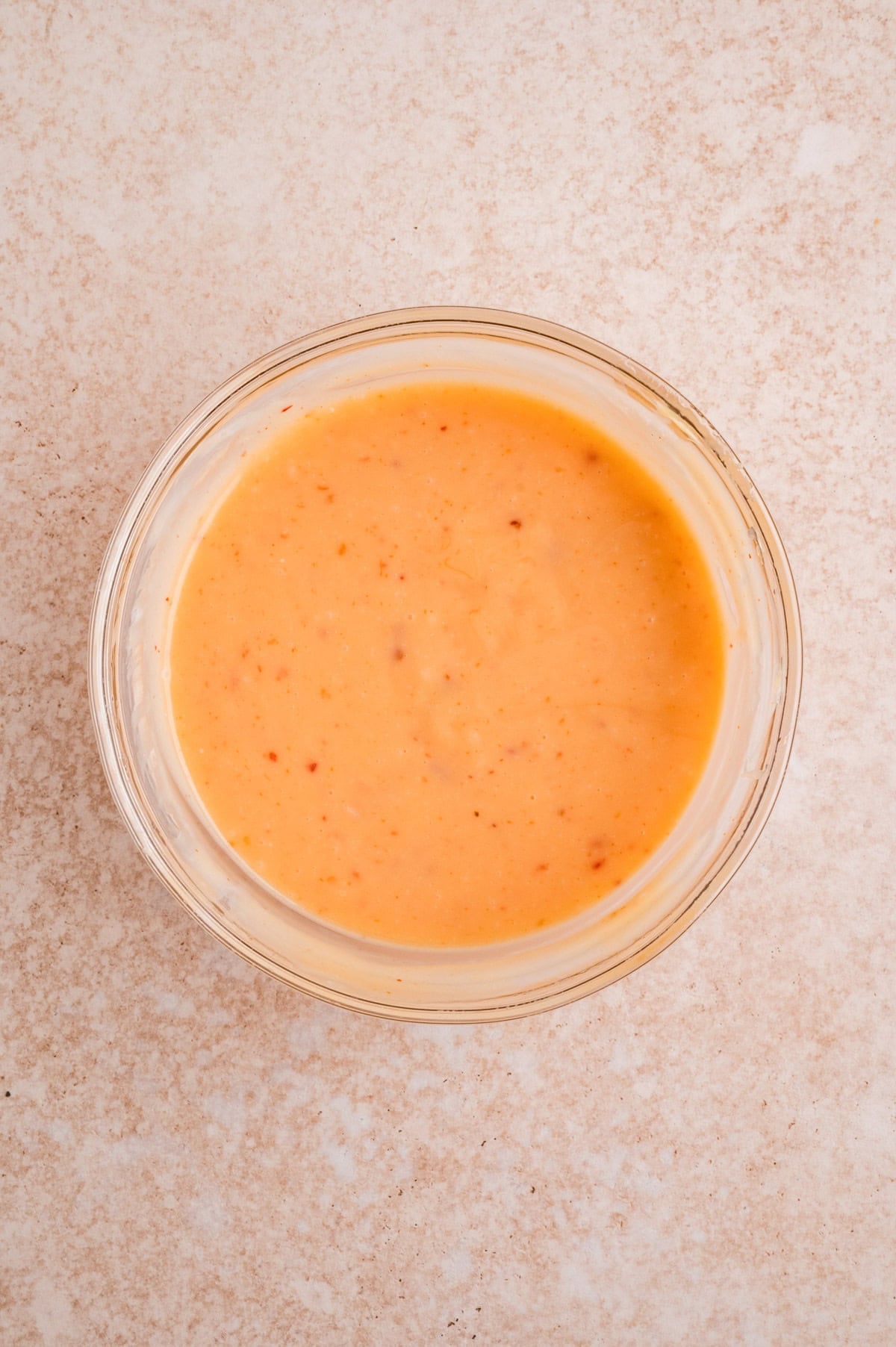 Bang Bang Salmon Sauce in a glass dish