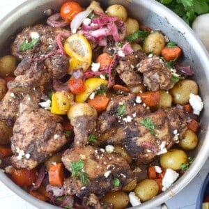 Easy Lebanese Chicken in a skillet