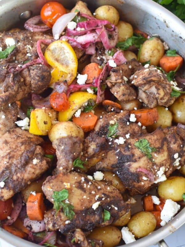 Easy Lebanese Chicken in a skillet