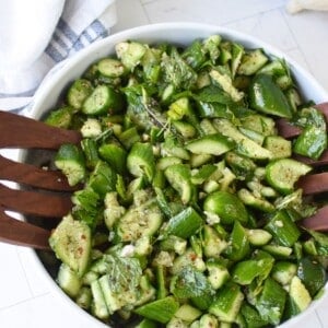Easy Lebanese Smashed Cucumber Salad