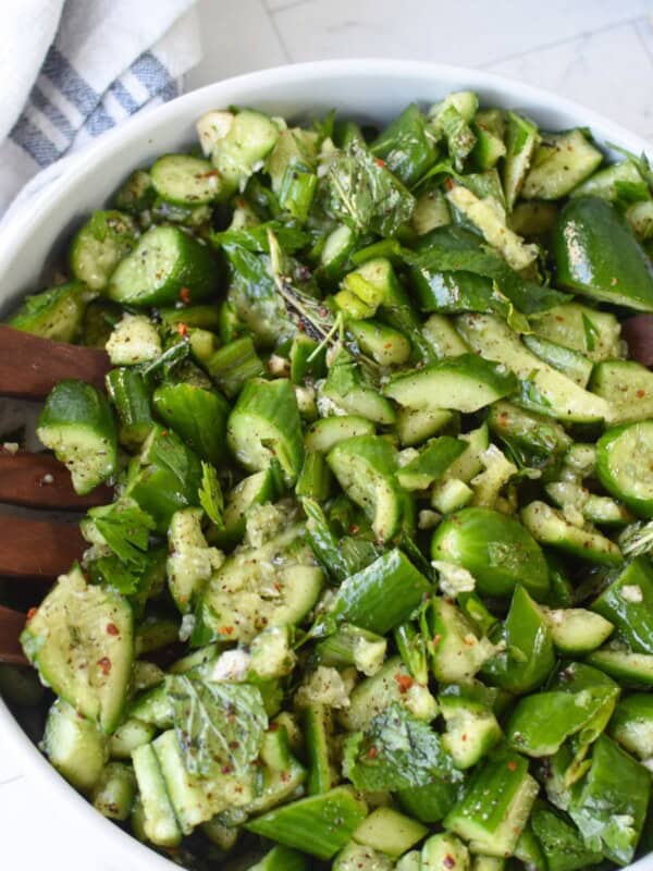 Easy Lebanese Smashed Cucumber Salad