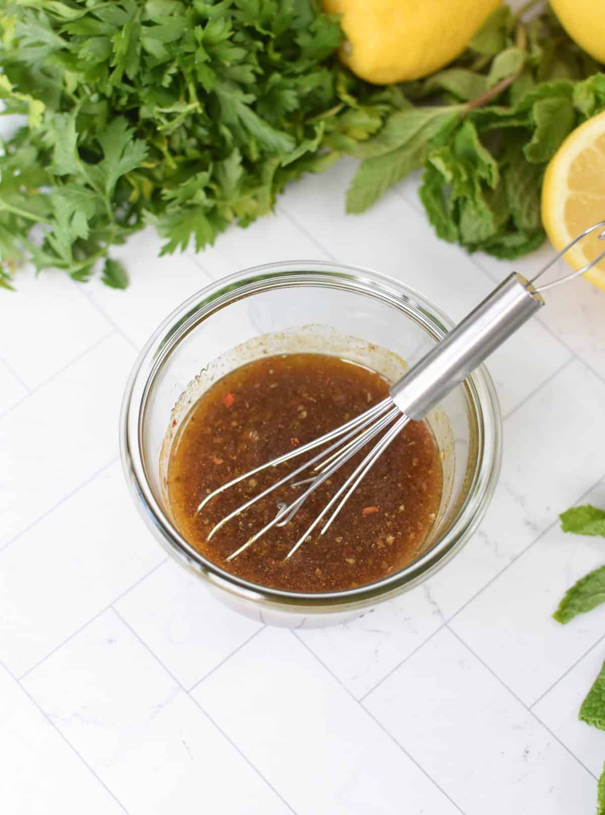Moroccan Dressing in a mason jar