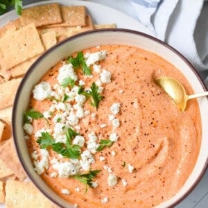 Easy Spicy Roasted Red Pepper Feta Dip