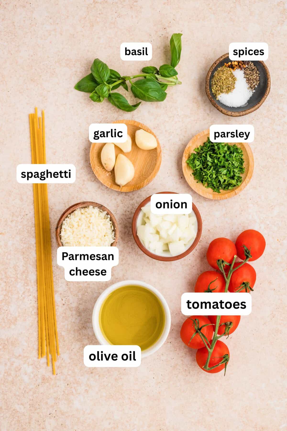 Cherry Tomato Basil Pasta recipe ingredients