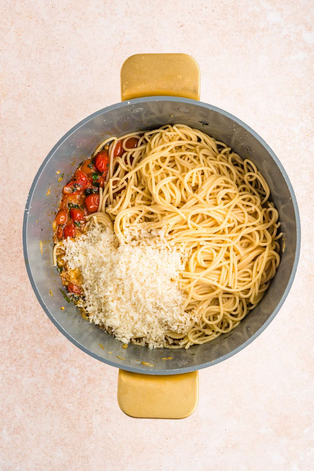 Pasta with tomato and Parmesan cheese