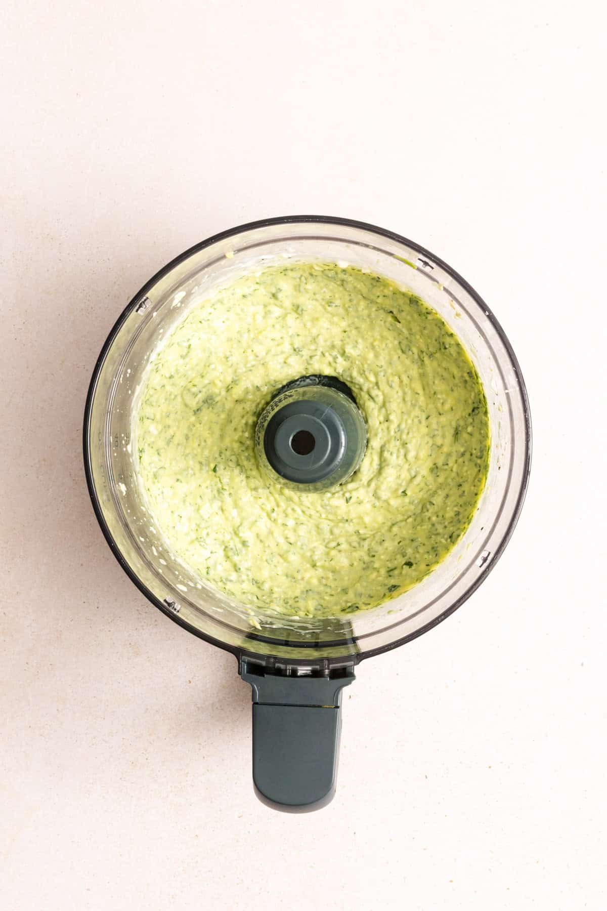 Blended Green Goddess Dip in a food processor