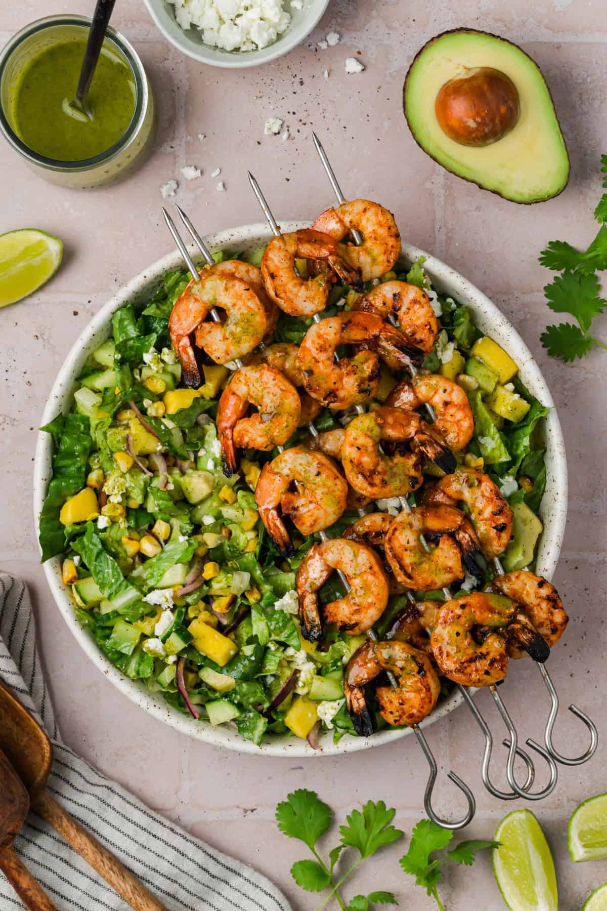 Grilled Shrimp Salad with Cilantro Dressing