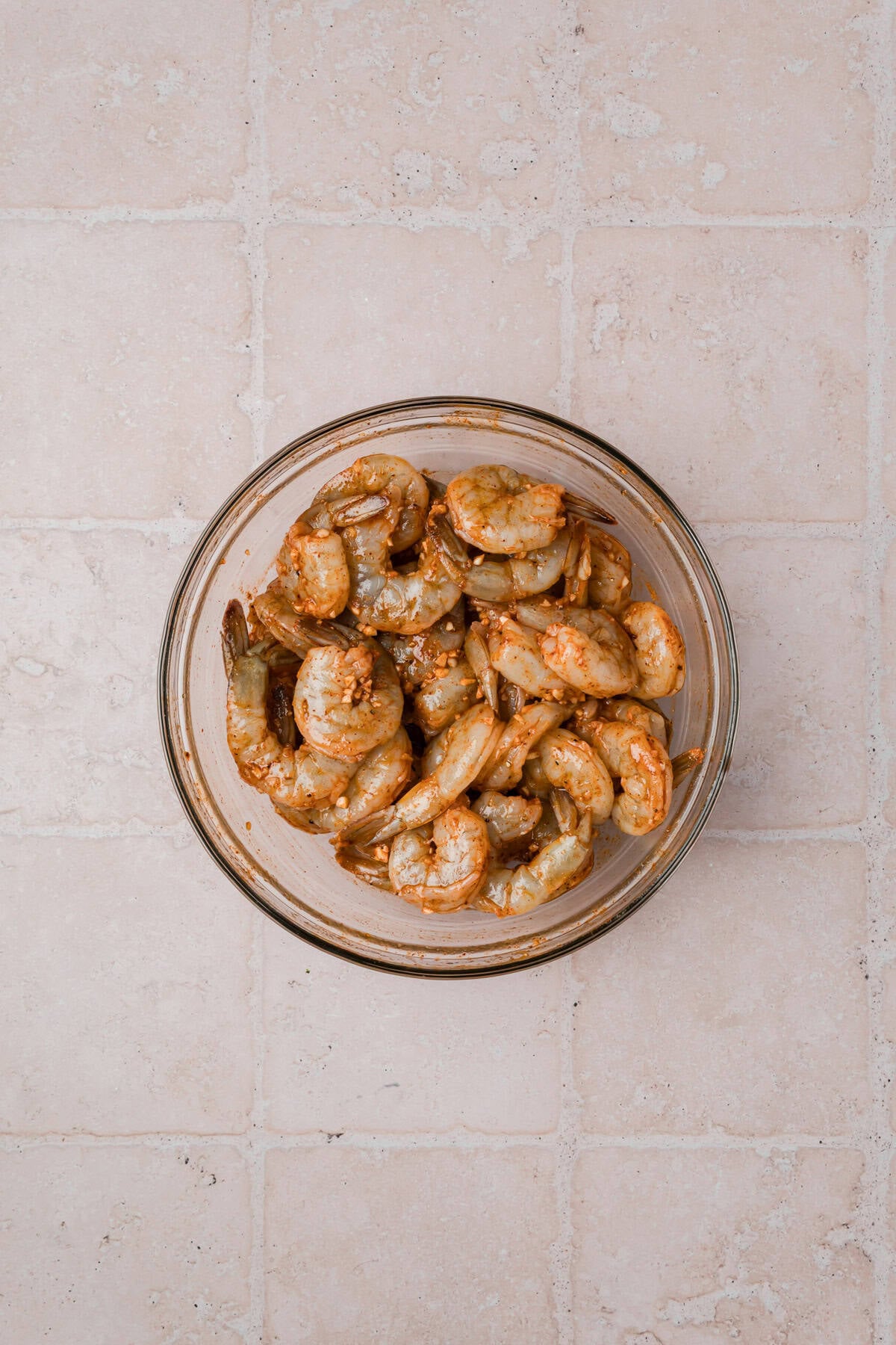 Shrimp Marinating in a bowl