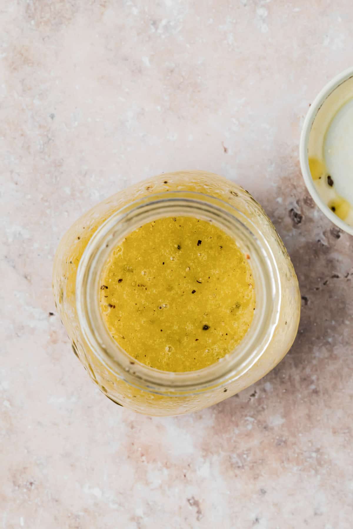 Apple and Fennel Salad salad dressing in a jar