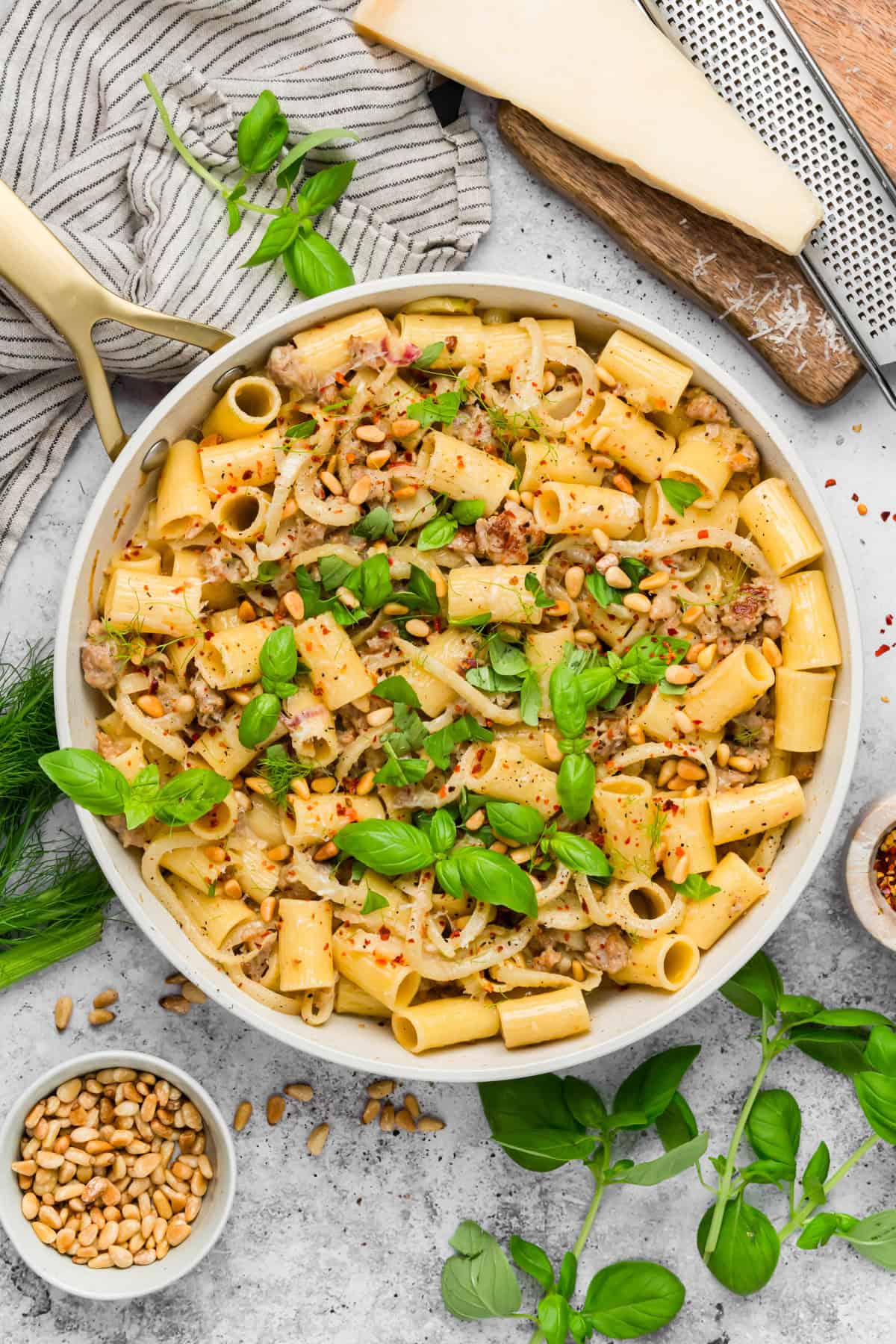 Creamy easy sausage fennel pasta dish