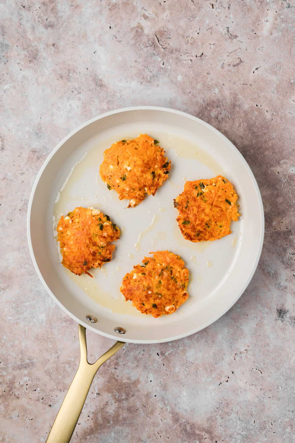 Shaped Sweet Potato Fritters on a plate