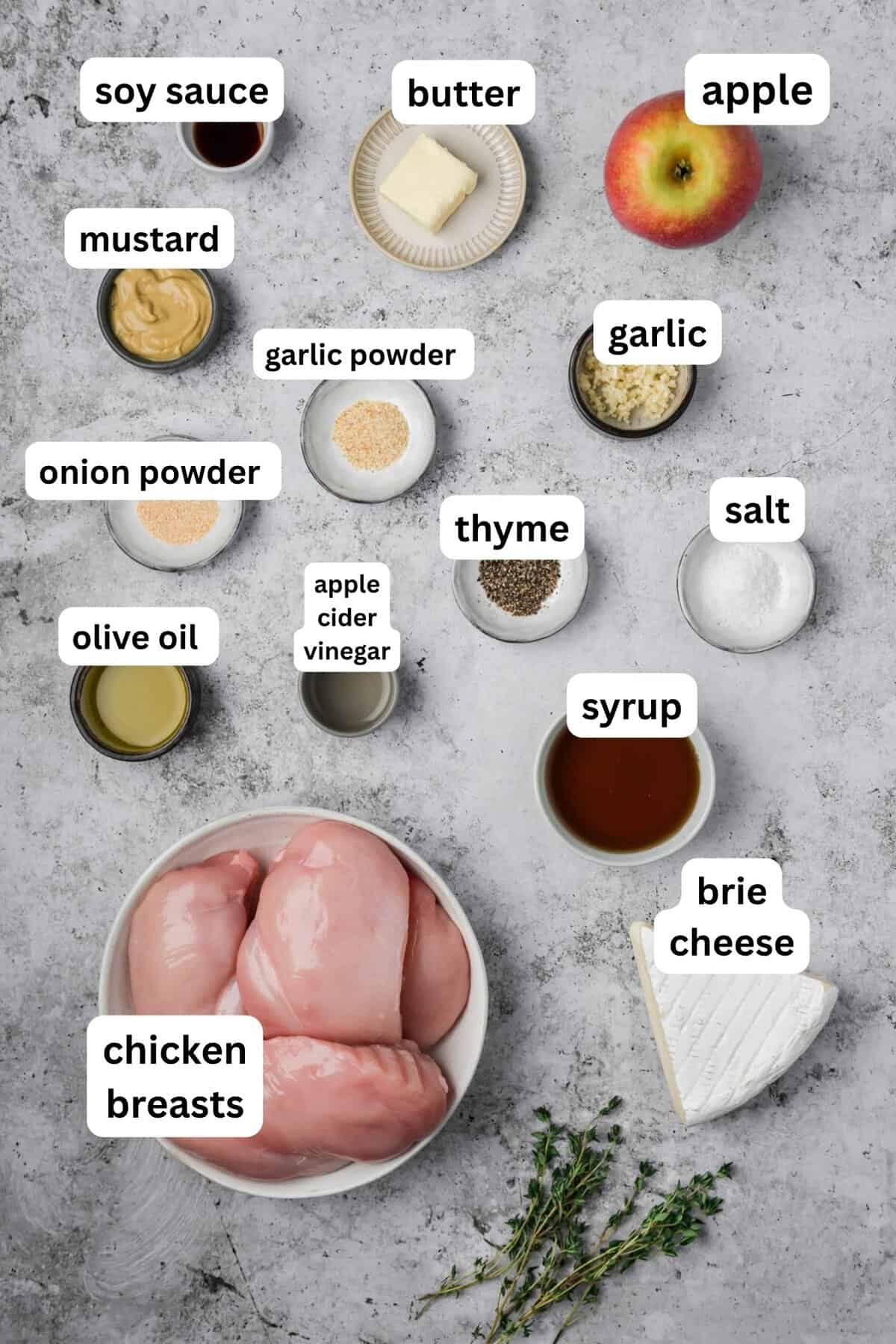 Apple and Brie Stuffed Chicken recipe ingredients 