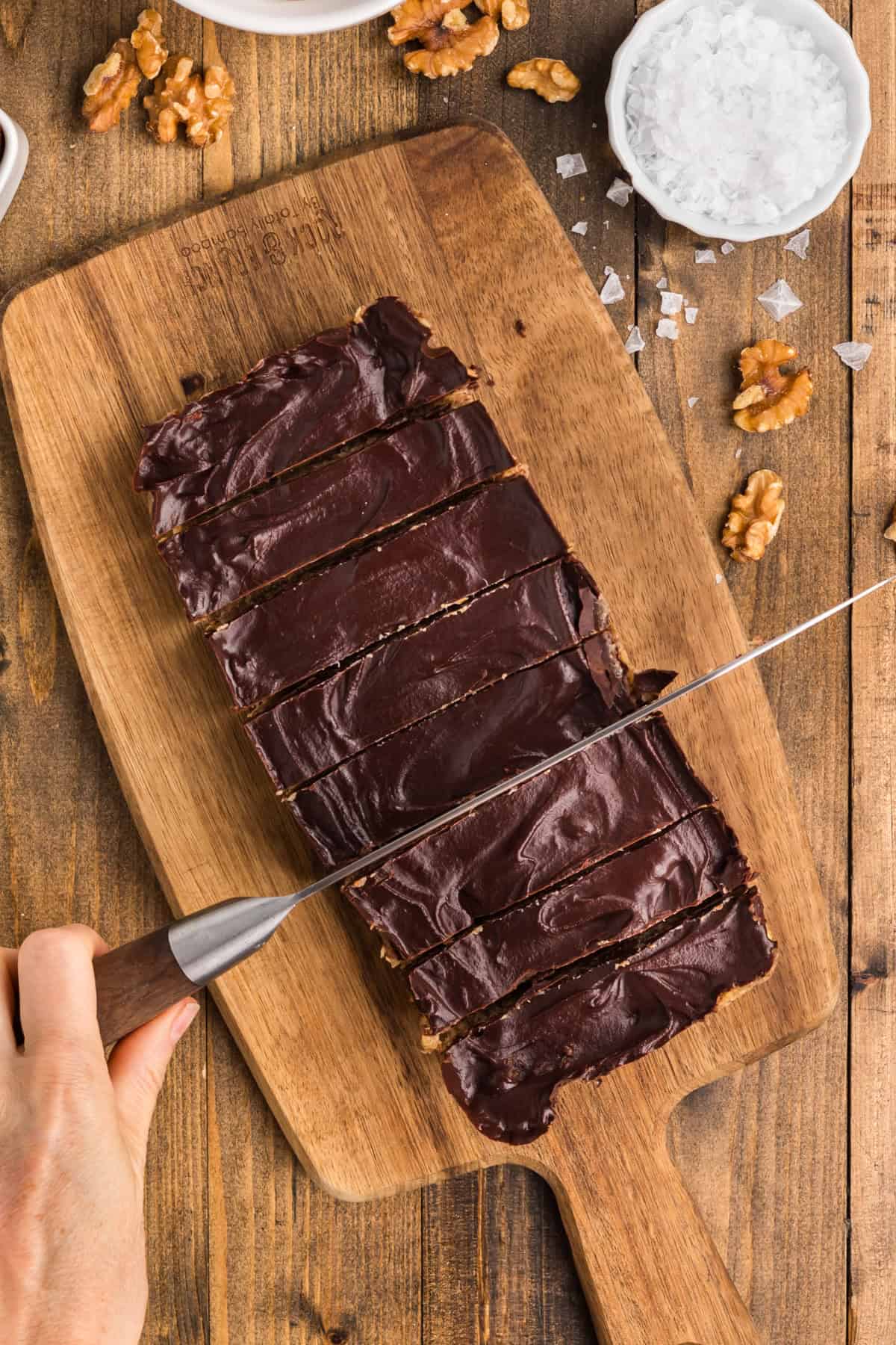 Date bars sut on a board
